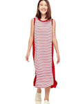 Color-Block Sleeveless Dress with Removable Label