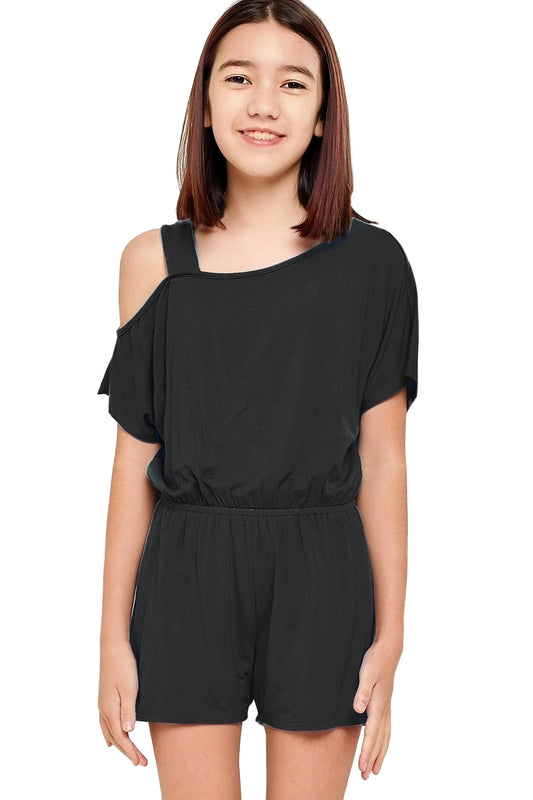 One Shoulder Romper with Removable Label