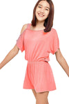 One Shoulder Romper with Removable Label