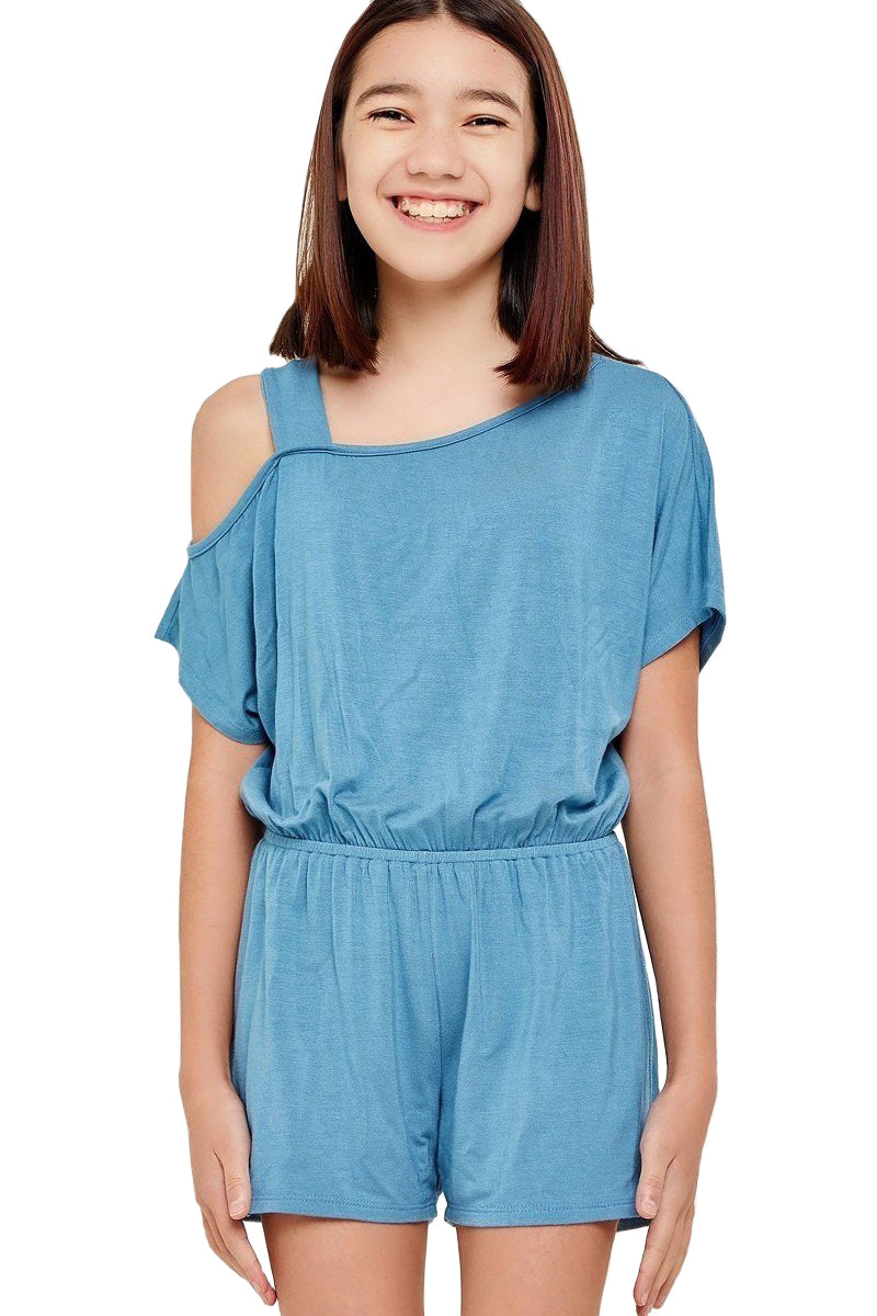 One Shoulder Romper with Removable Label