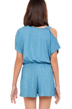 One Shoulder Romper with Removable Label