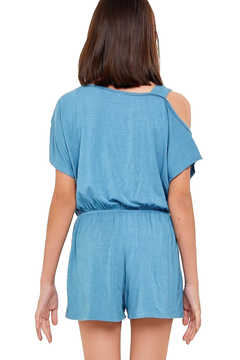 One Shoulder Romper with Removable Label