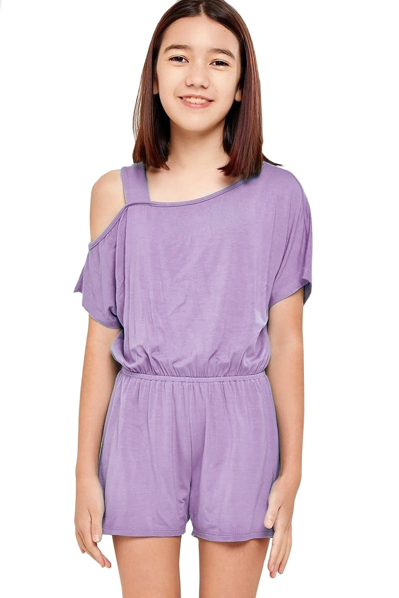 One Shoulder Romper with Removable Label
