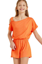 One Shoulder Romper with Removable Label