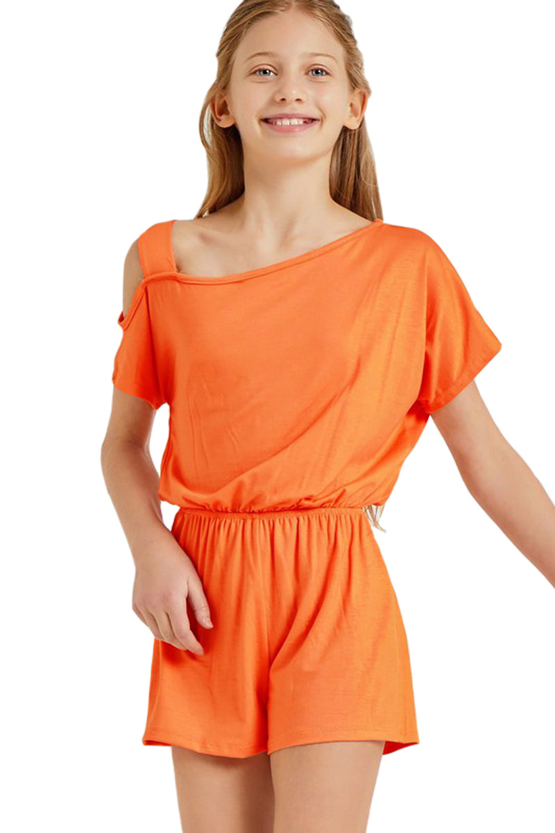 One Shoulder Romper with Removable Label