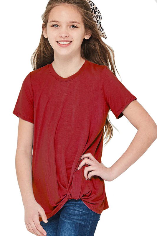 Twist Knotted Knit Top with Removable Label