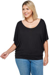 Draped Dolman Top Plus Size