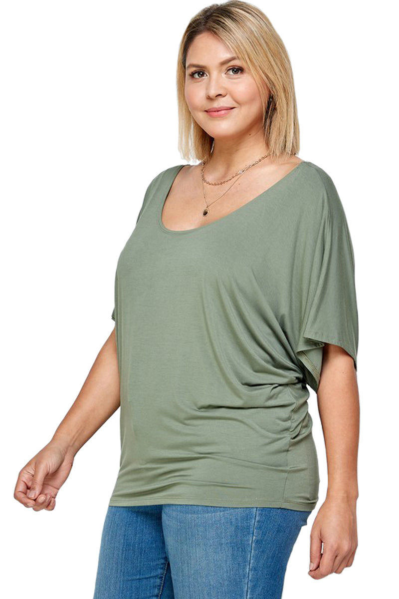 Draped Dolman Top Plus Size