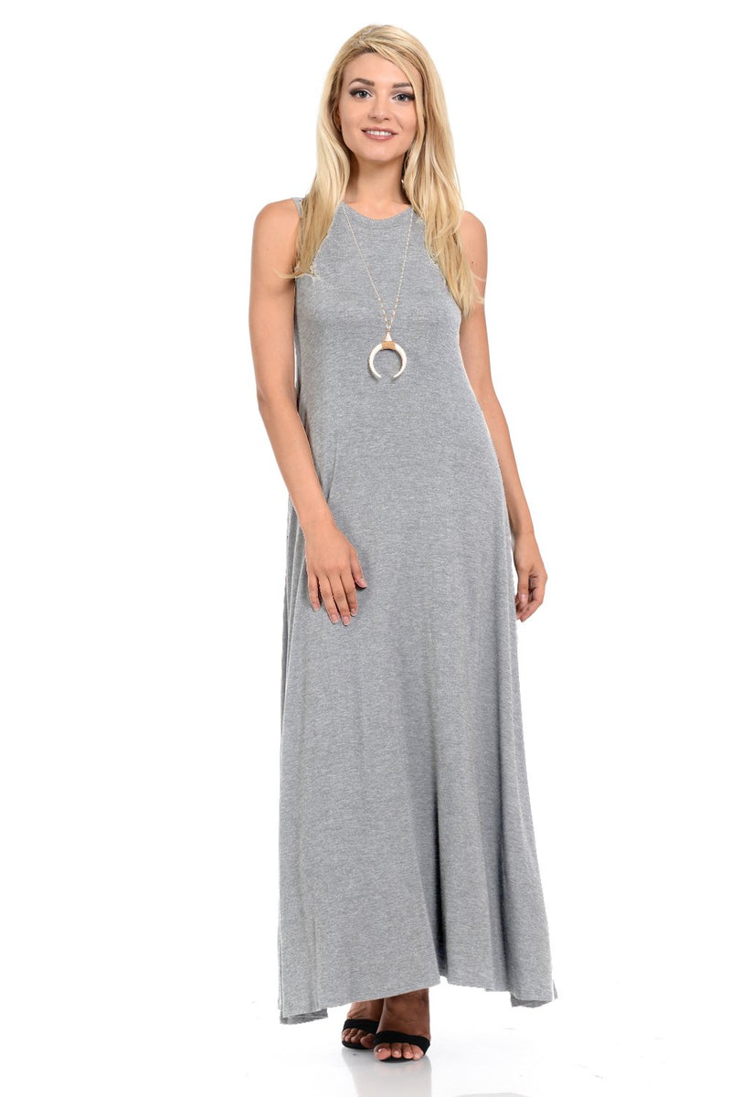 Sleeveless Maxi Dress with Pockets