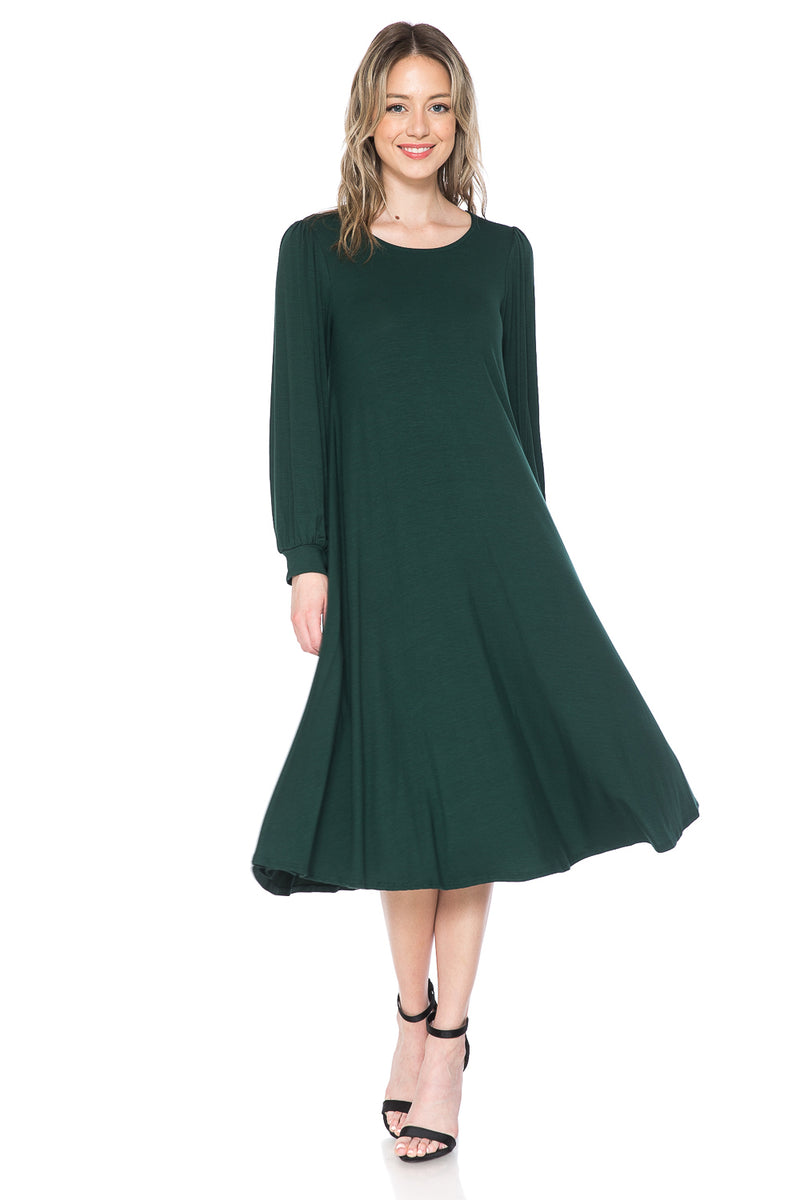 Bishop Sleeve Midi Dress
