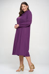 Cowl Neck Midi Dress Plus Size
