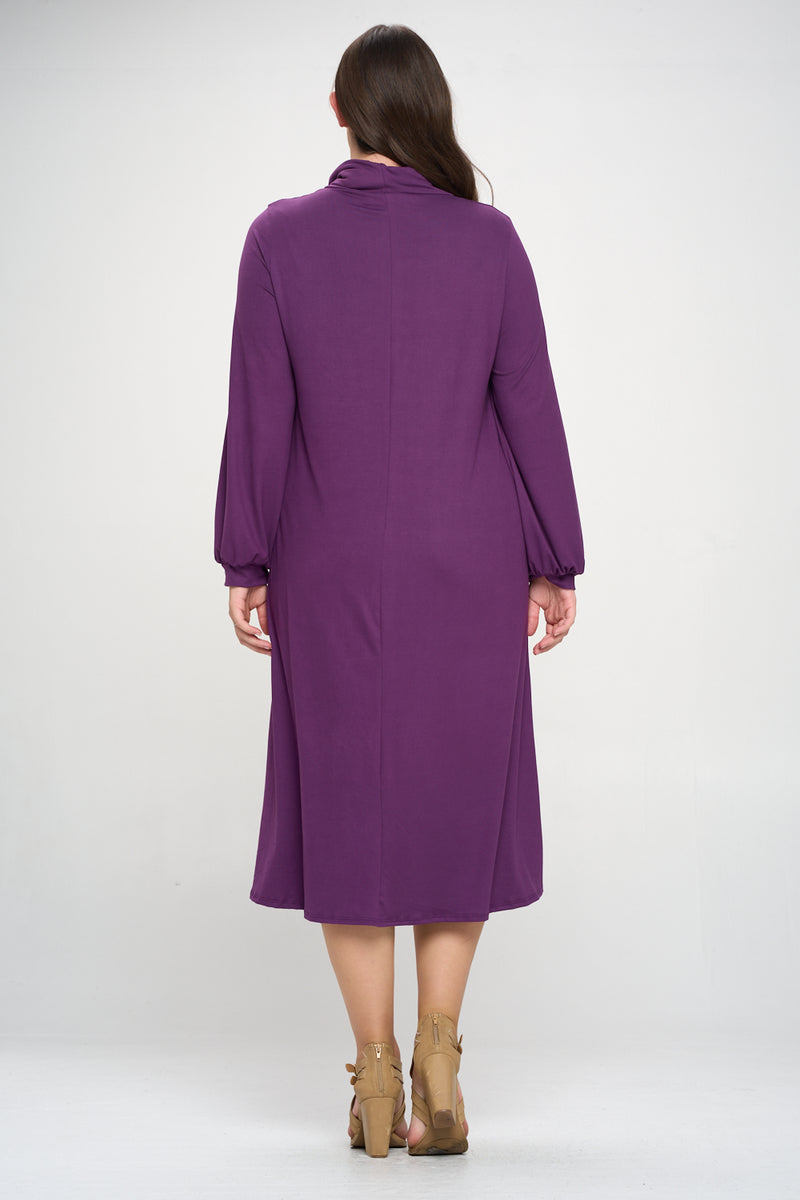 Cowl Neck Midi Dress Plus Size