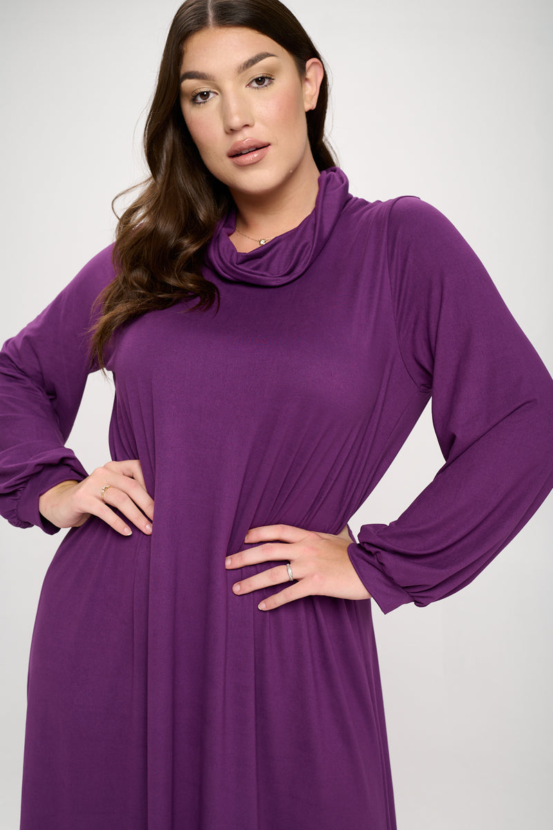 Cowl Neck Midi Dress Plus Size