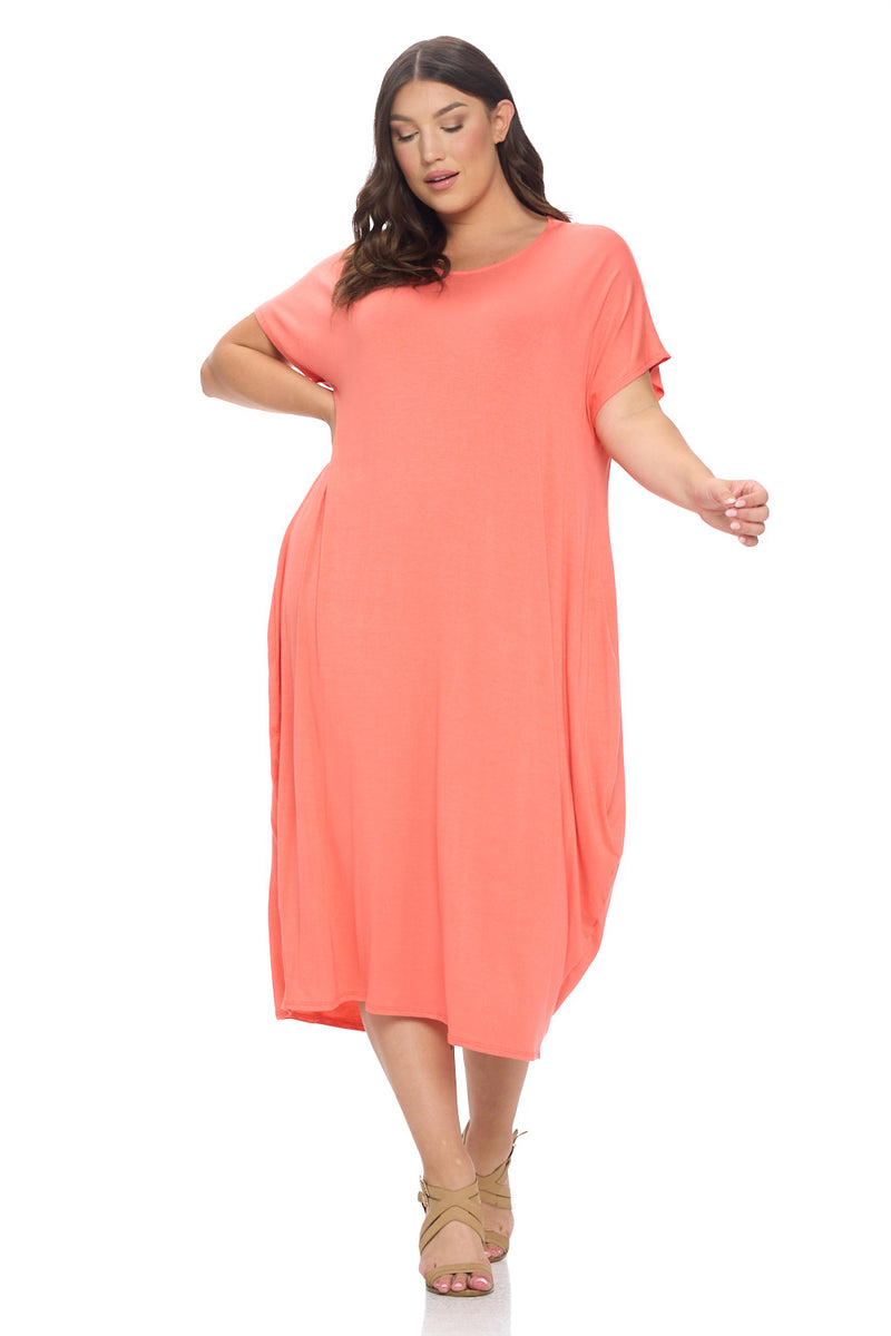 Cocoon Maxi Dress with Dolman Sleeves