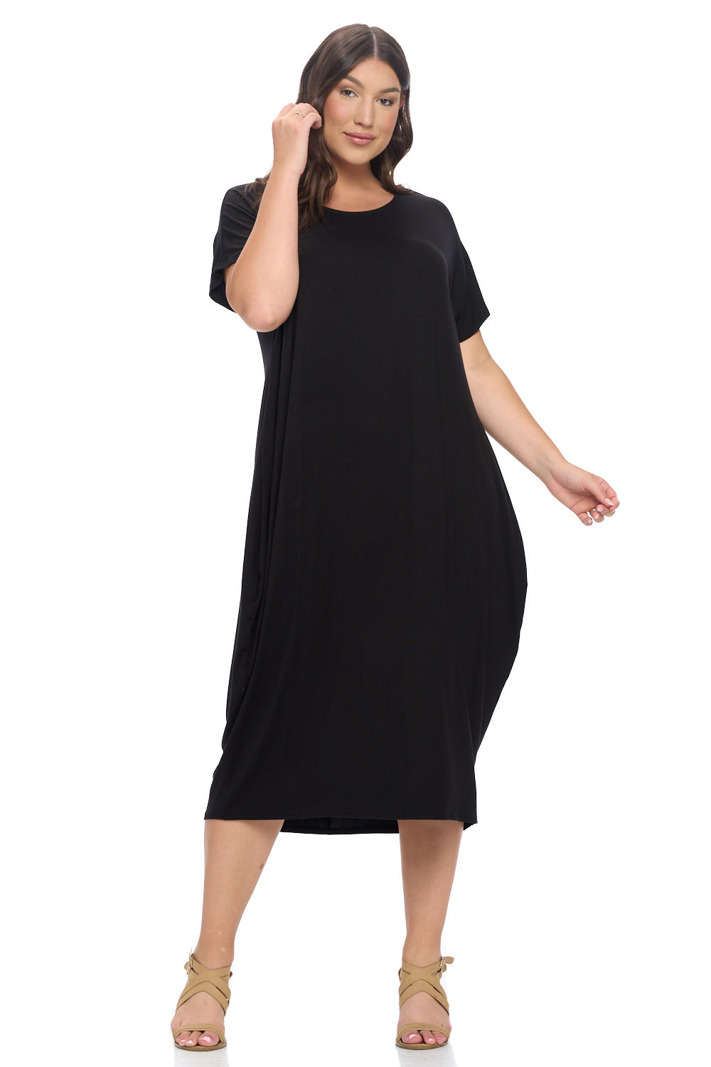 Cocoon Maxi Dress with Dolman Sleeves
