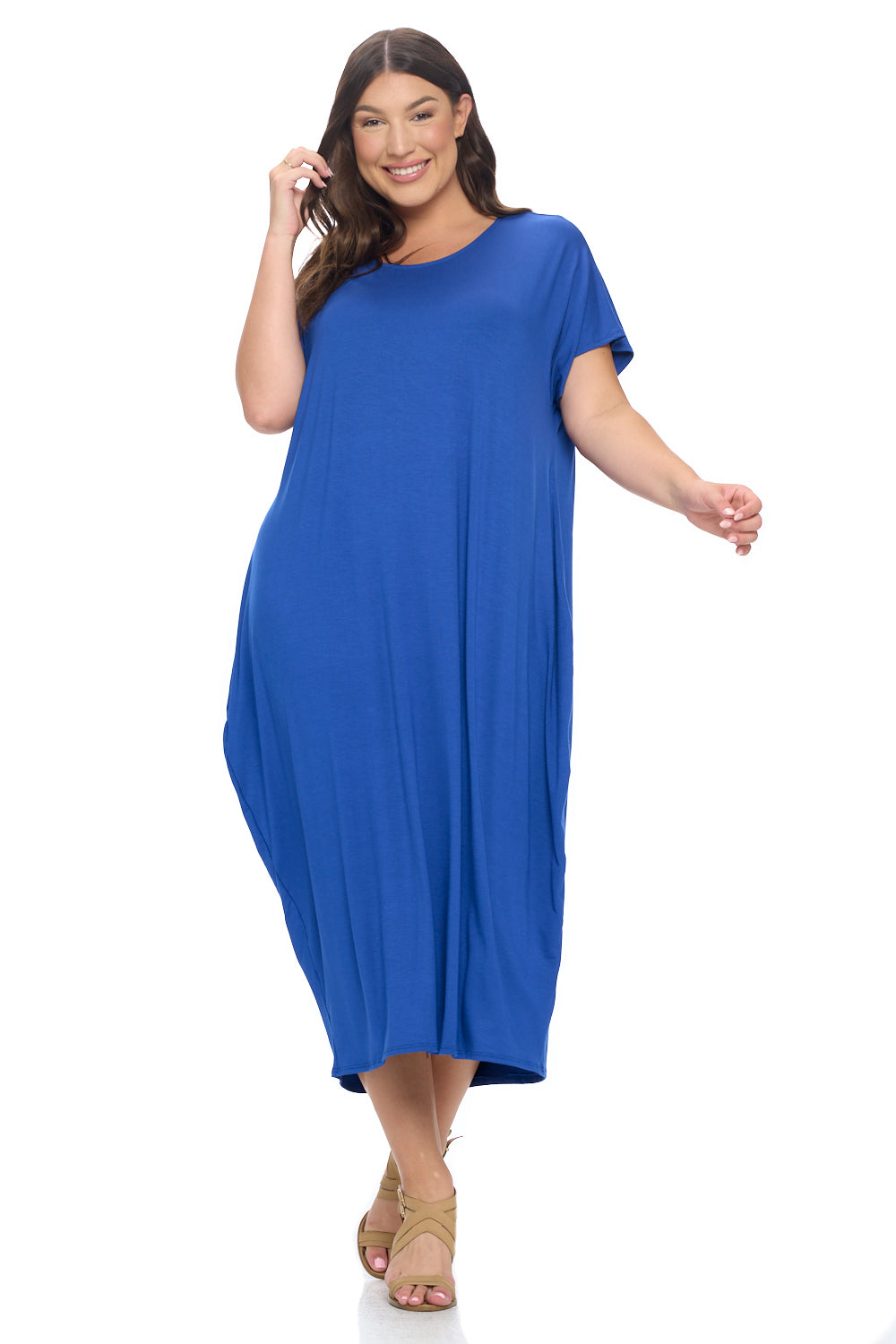 Cocoon Maxi Dress with Dolman Sleeves