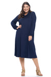 Cowl Neck Midi Dress Plus Size