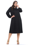 Cowl Neck Midi Dress Plus Size