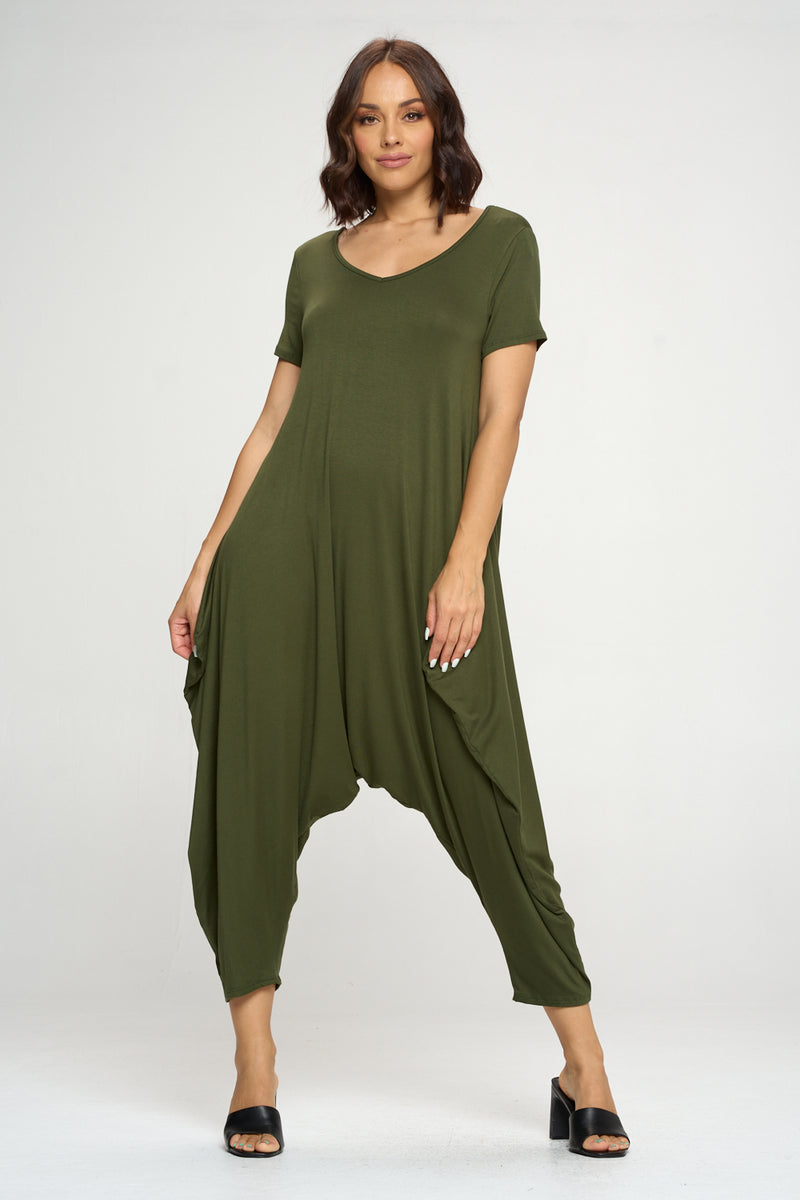 Solid Harem Jumpsuit