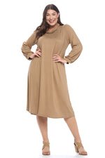 Cowl Neck Midi Dress Plus Size