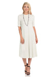 Mock Neck Trapeze Midi Dress