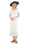 A-Line Ruffle Hemline Midi Dress