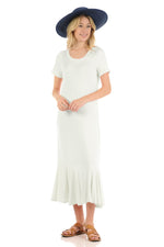 A-Line Ruffle Hemline Midi Dress