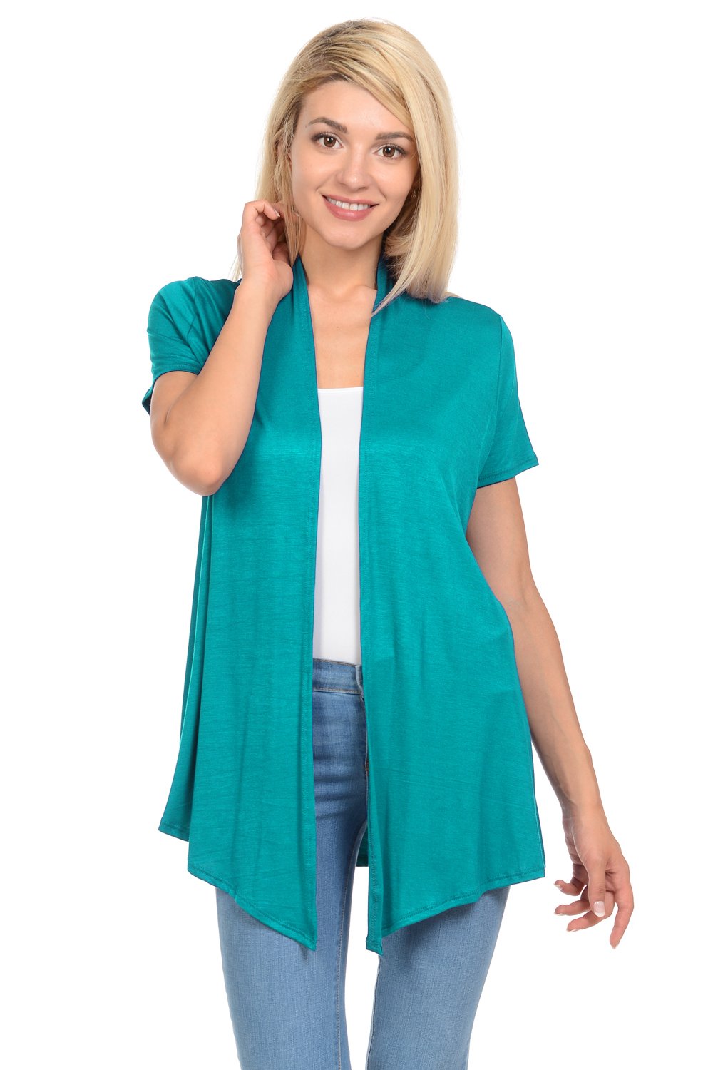 Short Sleeve Open Front Vest Plus Size