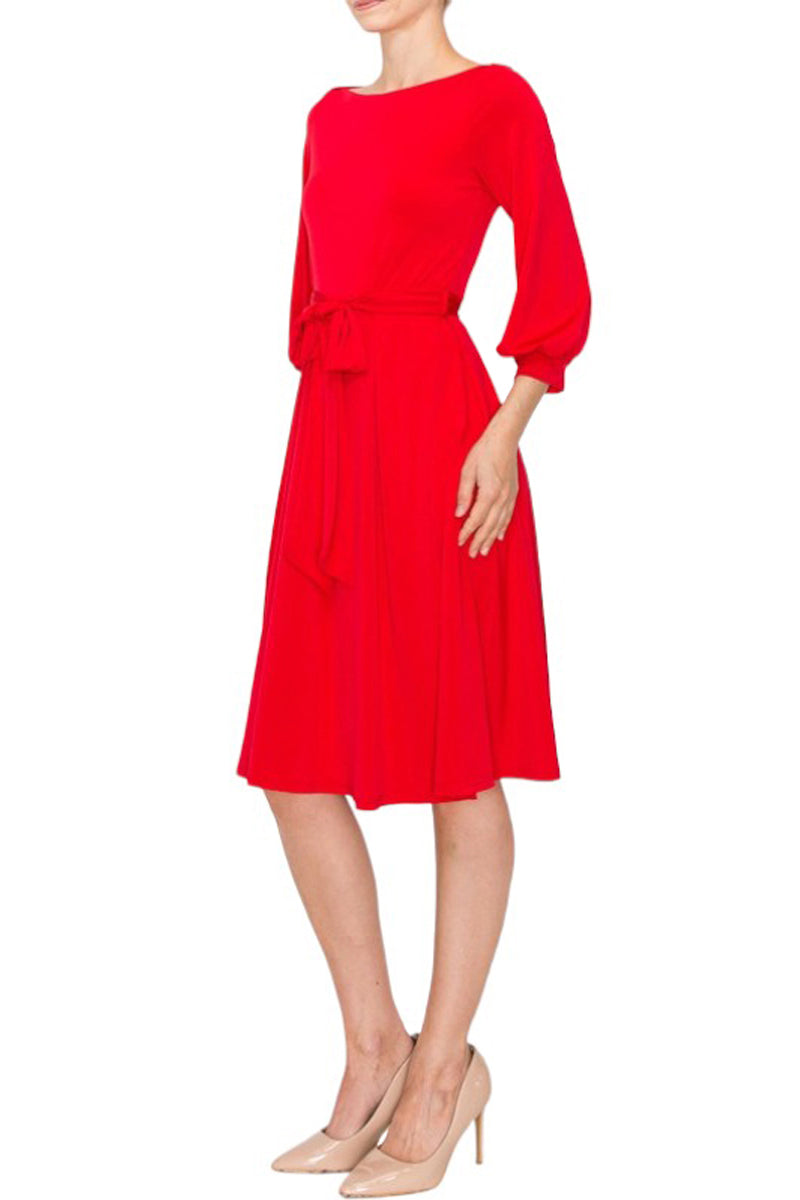 Bishop Sleeve Knee Dress