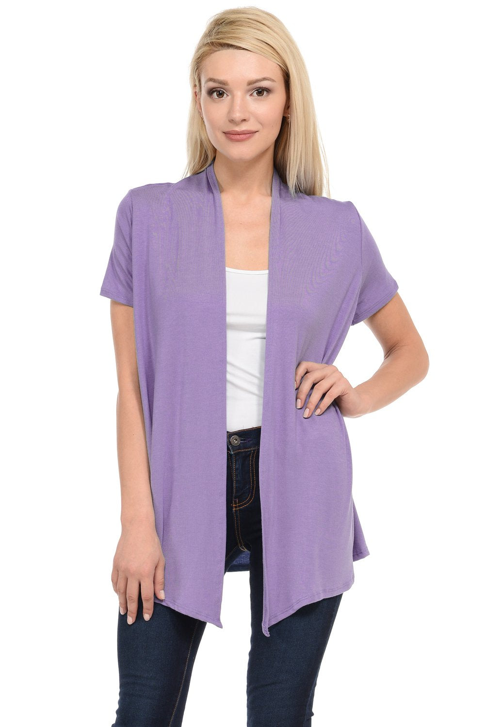 Short Sleeve Open Front Vest Plus Size