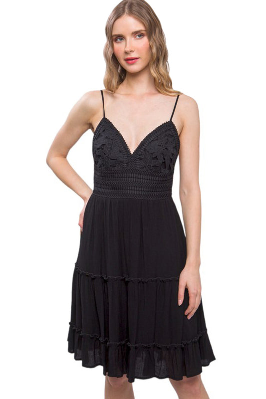 Laced Spaghetti Strap Cami Dress