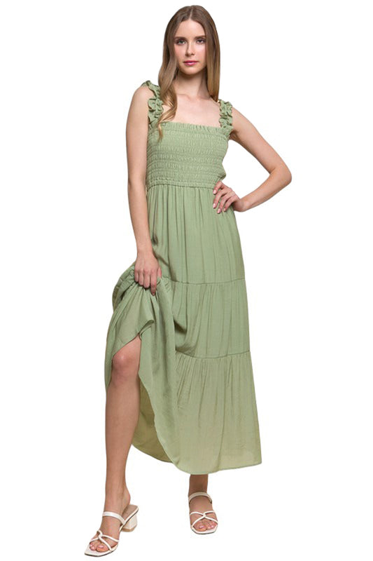 Smocked Bodice Maxi Dress