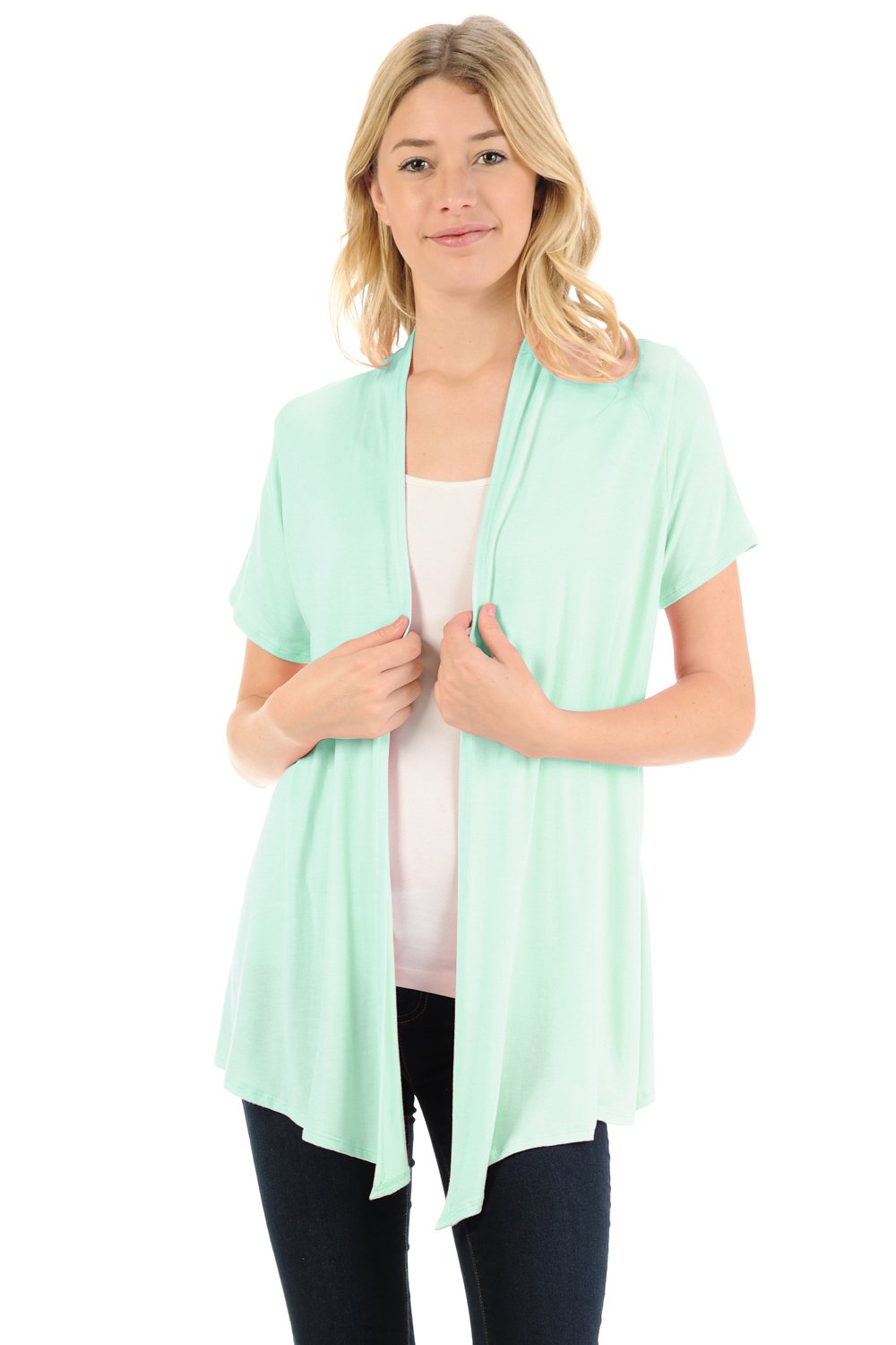 Short Sleeve Open Front Vest Plus Size