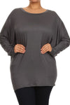 Jersey Knit Dolman Top Plus Size