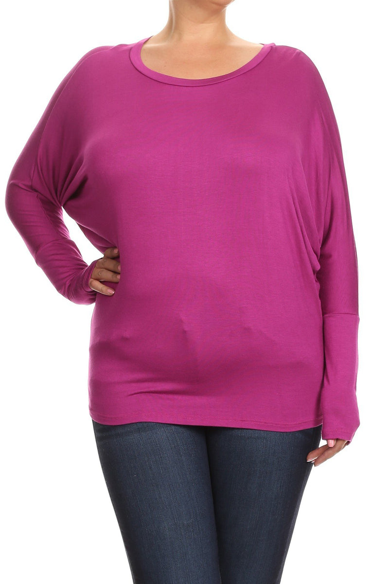 Jersey Knit Dolman Top Plus Size