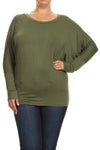 Jersey Knit Dolman Top Plus Size