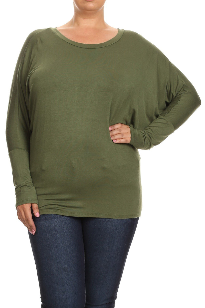 Jersey Knit Dolman Top Plus Size