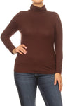 Solid Turtle Neck Tee Plus Size
