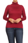 Solid Turtle Neck Tee Plus Size