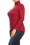 Solid Turtle Neck Tee Plus Size