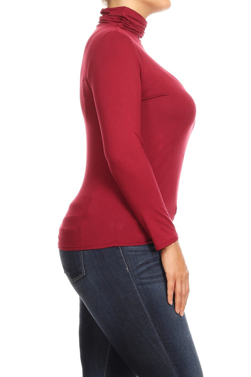 Solid Turtle Neck Tee Plus Size