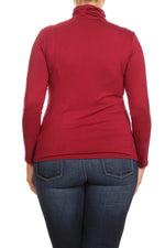 Solid Turtle Neck Tee Plus Size