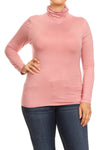 Solid Turtle Neck Tee Plus Size