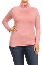 Solid Turtle Neck Tee Plus Size