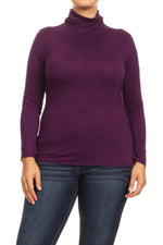 Solid Turtle Neck Tee Plus Size