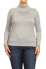 Solid Turtle Neck Tee Plus Size