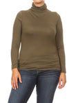 Solid Turtle Neck Tee Plus Size