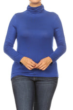 Solid Turtle Neck Tee Plus Size