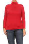 Solid Turtle Neck Tee Plus Size