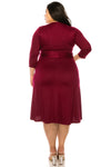 Faux Wrap Dress with Tie Plus Size
